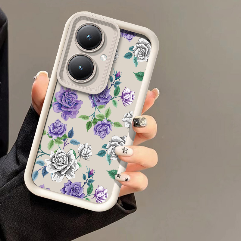Vivo Y28 - Etui na telefon z motywem kwiatowym